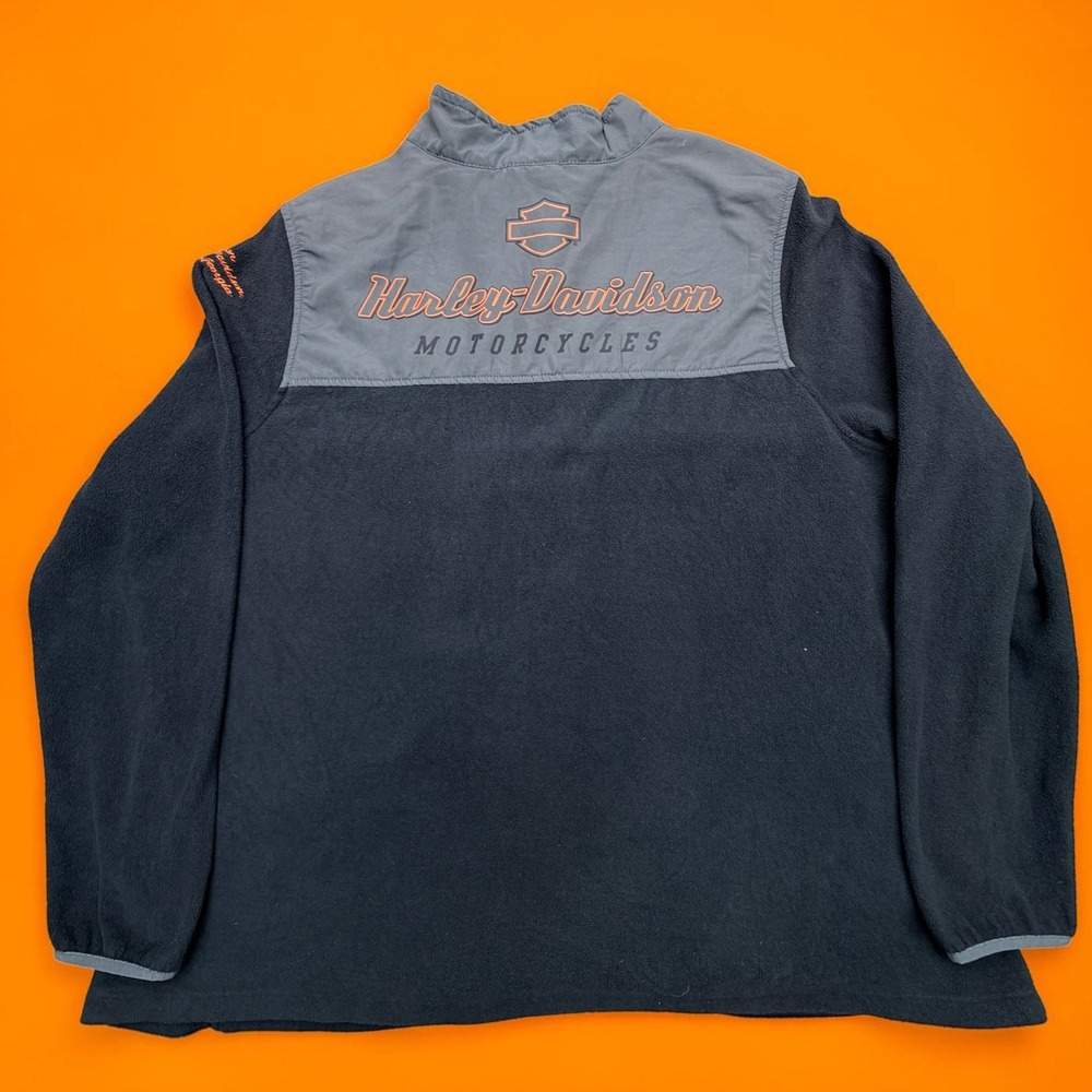 Harley-Davidson Womens Reverse Fleece Quarter Zip Mock Neck Pullover 1X Black